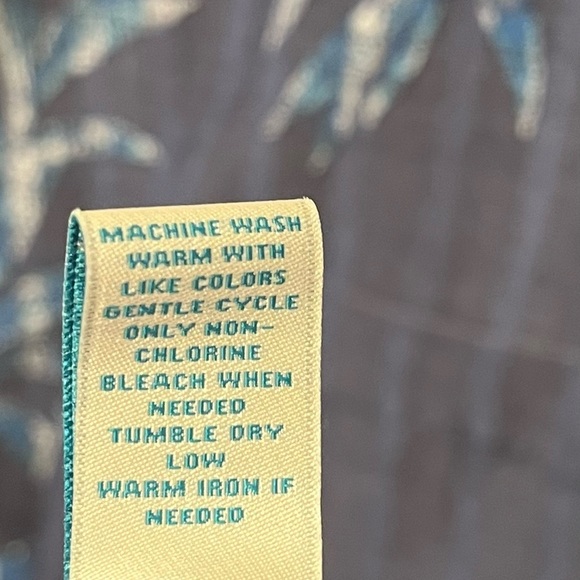 Caribbean Blue Floral Men's Button Down Hawaiian Shirt Size XXL - Picture 12 of 13